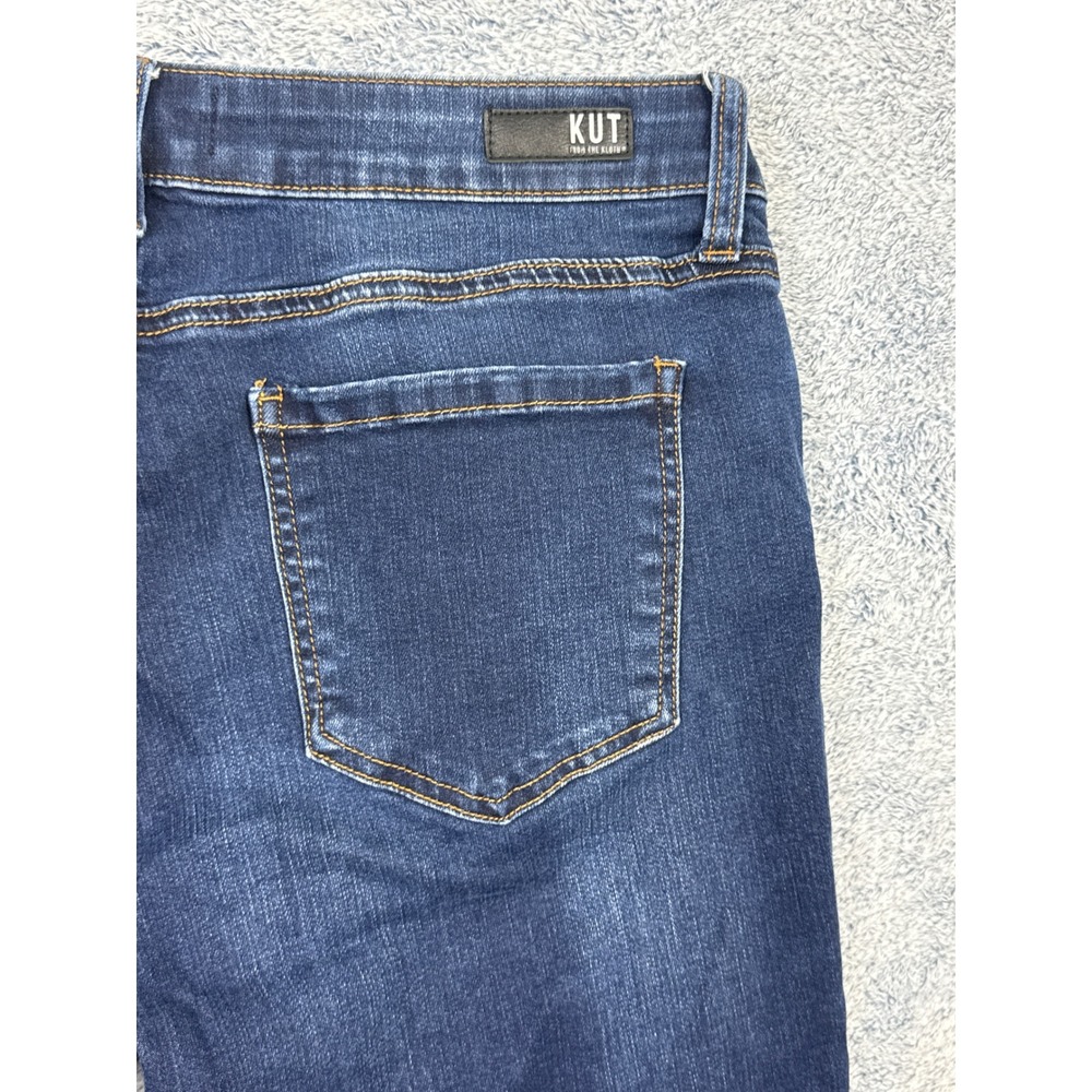 Kut from the Kloth Womens 10 Blue Skinny Jeans Step Hem Raw Edge Frayed - Picture 11 of 15